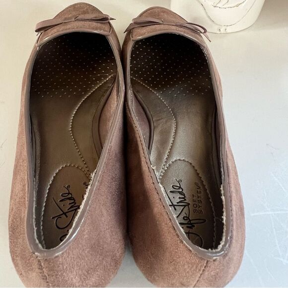 LifeStride Renada Preppy Suede Vegan Bow Mocha Mousse Flat Loafer Small Spot -8M - Picture 10 of 15